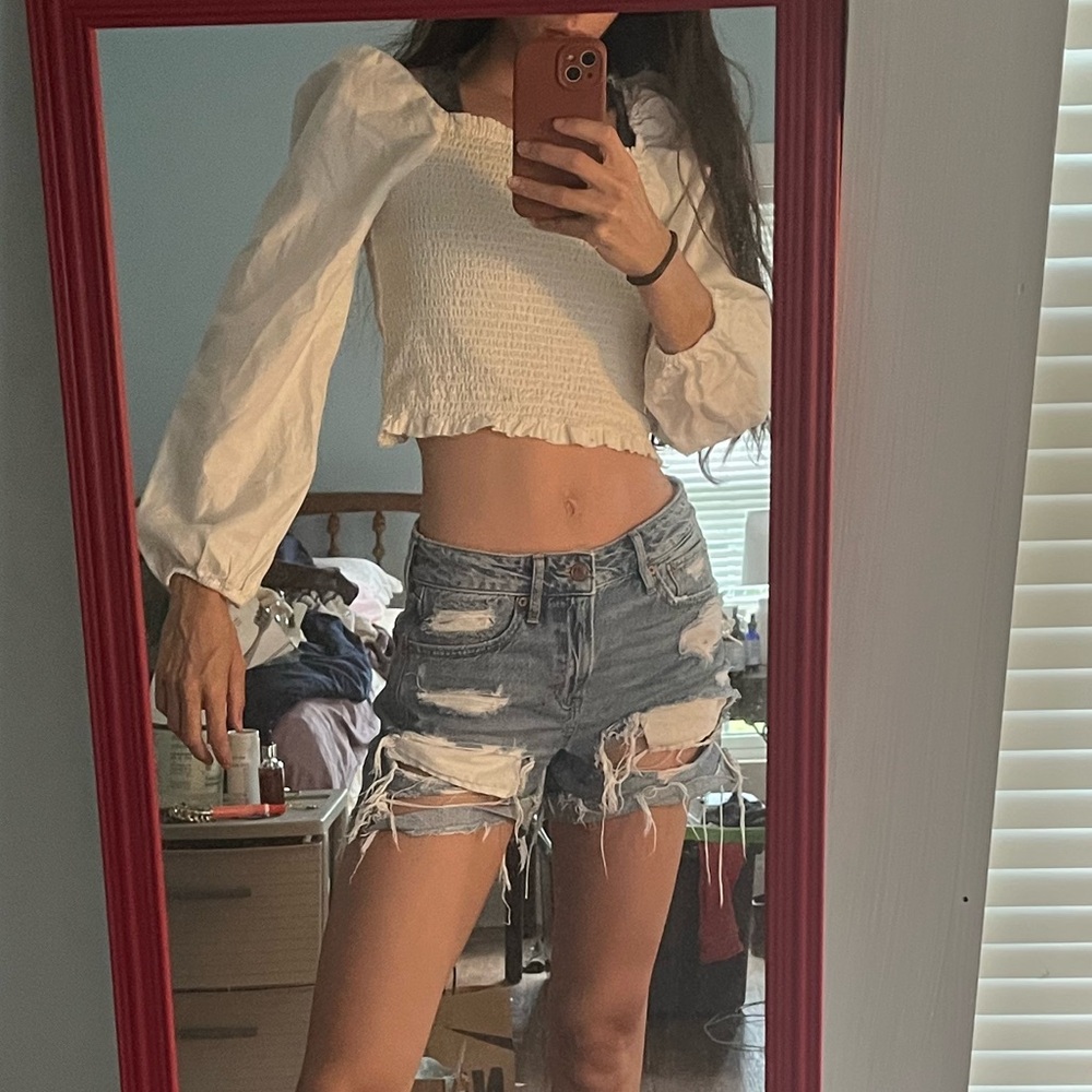 American Eagle Outfitters Textured White Top